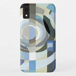 Retro Art Deco Jazz Vintage Blauwe Cirkels Patroon Case-Mate iPhone Case