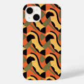 Retro Art Deco Jazz, Warm Curves Circles Geometric Case-Mate iPhone Case (Achterkant)