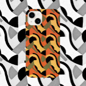 Retro Art Deco Jazz, Warm Curves Circles Geometric Case-Mate iPhone Case