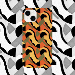 Retro Art Deco Jazz, Warm Curves Circles Geometric Case-Mate iPhone Case