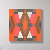 Retro Art Deco Jazz  Warm Diamond Pattern Canvas Afdruk (Voorkant)