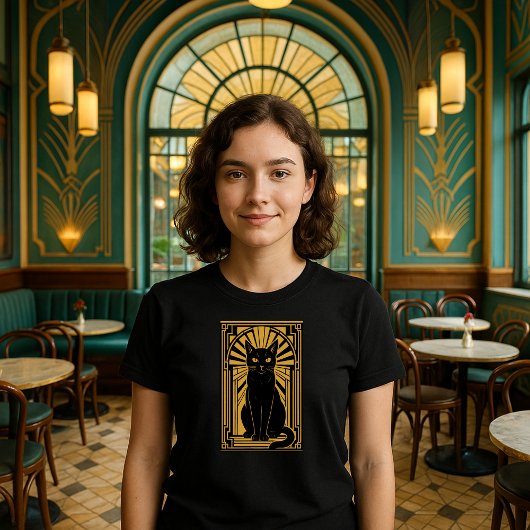 Retro Art Deco Kat T-shirt