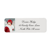 retro  Art Deco kerstvrouwenkabel Etiket (Voorkant)