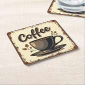 Retro Art Deco Koffie Kartonnen Onderzetters (Schuin)
