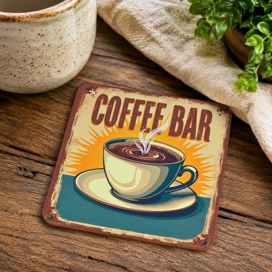 Retro Art Deco koffiebar Kartonnen Onderzetters