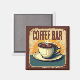 Retro Art Deco koffiebar Magneet