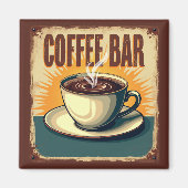 Retro Art Deco koffiebar Magneet (Voorkant)