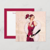 retro art deco lady add message feestdagenkaart (Voorkant / Achterkant)