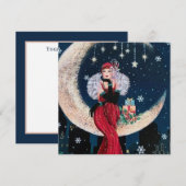 retro art deco lady add message feestdagenkaart (Voorkant / Achterkant)