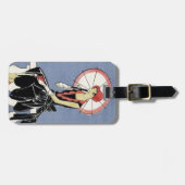 Retro  Art Deco Lady Paraplu Bagagelabel (Voorkant horizontaal)