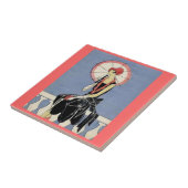 Retro Art Deco Lady Tile Tegeltje (Zijkant)