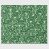 Retro Art Deco Lime Green Geometric Pattern Cadeaupapier (Vlak)