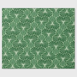 Retro Art Deco Lime Green Geometric Pattern Cadeaupapier