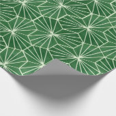 Retro Art Deco Lime Green Geometric Pattern Cadeaupapier (Hoek)
