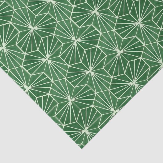Retro Art Deco Lime Green Geometric Pattern Tissuepapier (Detail)