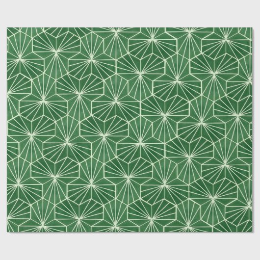 Retro Art Deco limoengroen geometrisch patroon Cadeaupapier (Vlak)