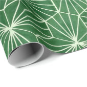 Retro Art Deco limoengroen geometrisch patroon Cadeaupapier (Rol Hoek)