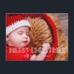 Retro art deco Merry kerstfoto Briefkaart<br><div class="desc">Een retro en elegante typografie voor dit collectie van fotokaarten. Aanpassen met je favoriete afbeelding.</div>