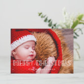Retro art deco Merry kerstfoto Feestdagenkaart (Staand voorkant)