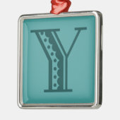 Retro art deco Mexicaanse stijlbrief monogram Y Metalen Ornament (Links)