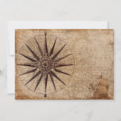  Retro Art Deco Old Map Sailboat Wedding Kaart (Achterkant)