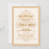 Retro Art Deco Photo Funeral Programme Kaart (Voorkant)