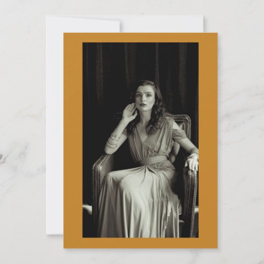 Retro Art Deco Photo Funeral Programme Kaart (Achterkant)