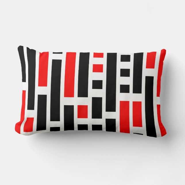Retro Art Deco Red Black Abstract Design Kussen (Voorkant)