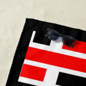 Retro Art Deco Red Black Abstract Design Strandlaken (In situ)