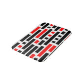 Retro Art Deco Red Black - Abstract patroonontwerp Badmat (Gekanteld)