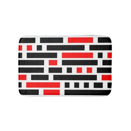 Retro Art Deco Red Black - Abstract patroonontwerp Badmat (Voorkant)
