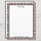 Retro Art Deco Red & Black Pattern personaliseren (Voorkant / Achterkant)