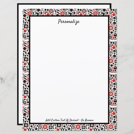 Retro Art Deco Red & Black Pattern personaliseren (Voorkant / Achterkant)