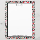 Retro Art Deco Red & Black Pattern personaliseren (Voorkant)