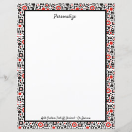 Retro Art Deco Red & Black Pattern personaliseren