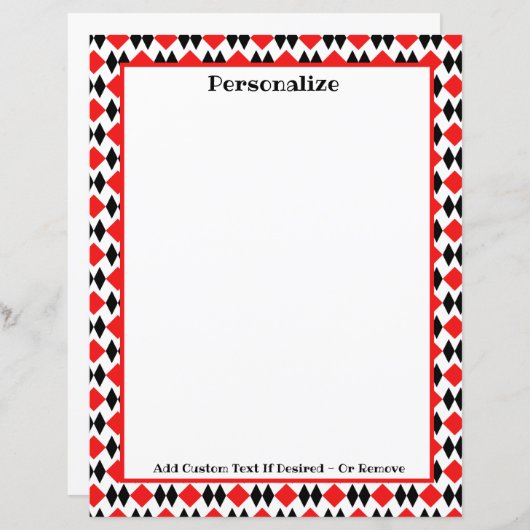 Retro Art Deco Red & Black Pattern personaliseren (Voorkant / Achterkant)