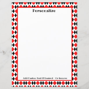 Retro Art Deco Red & Black Pattern personaliseren