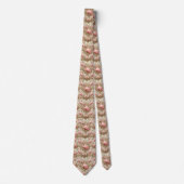 Retro Art Deco Roze Flamingo's Stropdas (Voorkant)