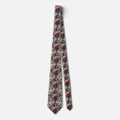 Retro Art Deco Roze Flamingo's Stropdas (Voorkant)