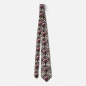 Retro Art Deco Roze Flamingo's Stropdas (Achterkant)