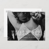 Retro art deco script bruiloft bedankt briefkaart (Voorkant / Achterkant)