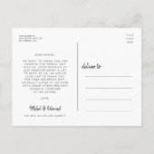 Retro art deco script bruiloft bedankt briefkaart (Achterkant)