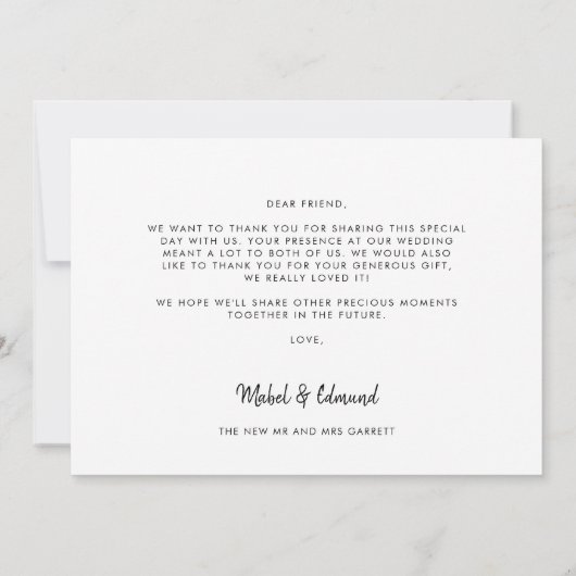 Retro art deco script bruiloft foto dank u kaart (Achterkant)