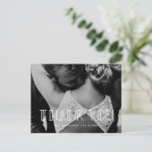 Retro art deco script trouwkaart bedankje briefkaart (Staand voorkant)