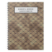 Retro Art Deco Style Gold en zwarte regenboog Notitieboek (Voorkant)