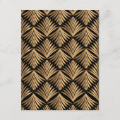 Retro Art Deco Trouwdetails Grote Gatsby Informatiekaartje (Achterkant)