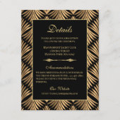 Retro Art Deco Trouwdetails Grote Gatsby Informatiekaartje (Voorkant)