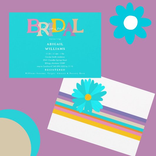 Retro Art Deco Turquoise Vrijgezellenfeest Kaart