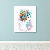 Retro Art Deco Twenties Era Woman Canvas Afdruk (Insitu (Houten vloer))