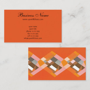 Retro Art Deco Vintage Jazz Oranje Diamant Patroon Visitekaartje